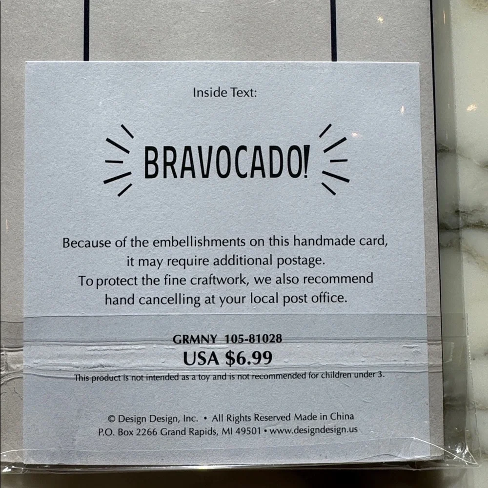 NIB Handmade Graduation Greeting Card Avocado Money Holder Gift Card Envelope